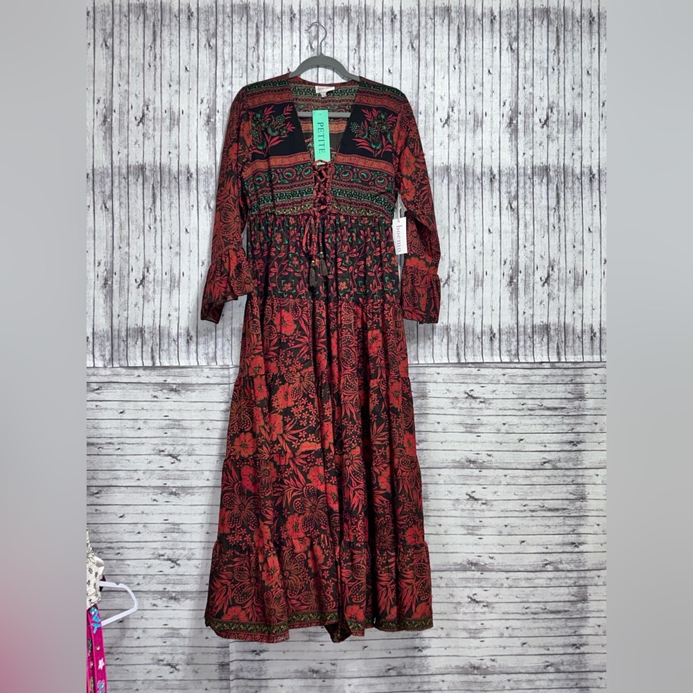 Anthropologie/boemo Bell Sleeve Boho Maxi Dress